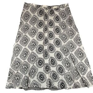 Coldwater Creek Women's Skirt Reversible Size XL (16) Black White Abstract Artsy